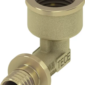 TECEflex knie 90° messing pers x binnendraad 16 mm x 1/2" Bestel Nu