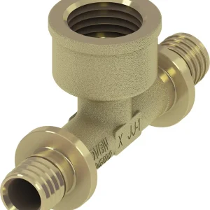 Beperkt Aanbod TECEflex schroef t-stuk 90° messing pers x binnendraad 16 mm x 1/2"