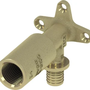 Betrouwbaar TECEflex muurplaat lang messing pers x binnendraad 16 mm x 1/2"