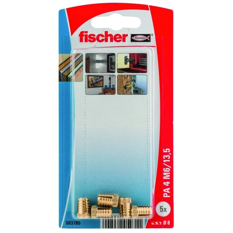 Laatste Kans Fischer Keilplug Messing PA4 M6 - 5 Stuks