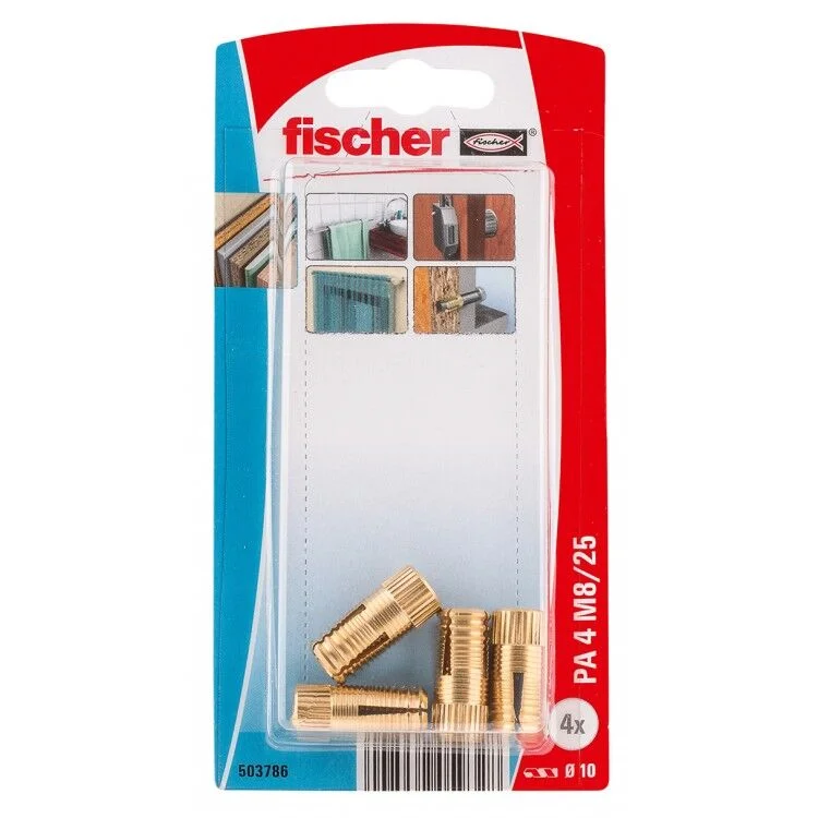 Must-Have Fischer Keilplug Messing PA4 M8 - 4 Stuks