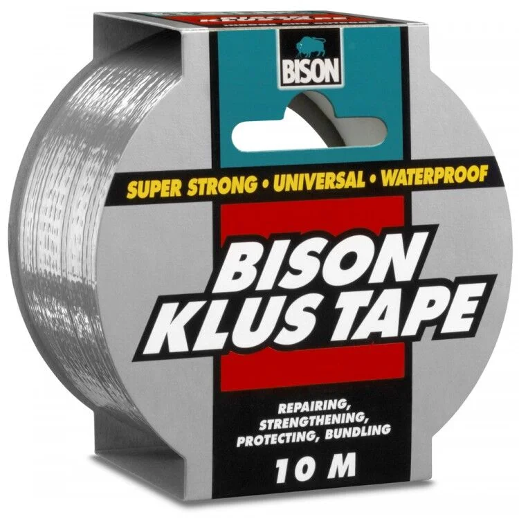 Bison Klustape grijs 50 mm 10 Meter Rechtstreeks Van De Fabrikant