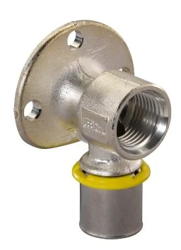 Lage Kosten Uponor MLC-G gas persmuurplaat met ronde flens 25 mm x ¾" binnendraad