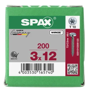 Spax spaanplaatschroeven T10 cilinderkop verzinkt 3 x 12 mm voldraad 200 stuks Shop Nu