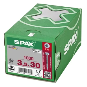 Spax spaanplaatschroeven T15 cilinderkop verzinkt 3.5 x 30 mm voldraad 1000 stuks Veilige Betaling