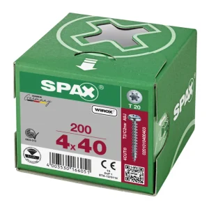 Spax spaanplaatschroeven T20 cilinderkop verzinkt 4 x 40 mm voldraad 200 stuks Korting