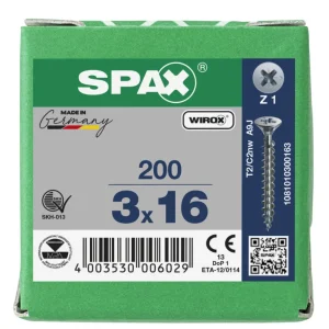 Must-Have Spax spaanplaatschroeven PZ1 verzinkt 3 x 16 mm voldraad 200 stuks