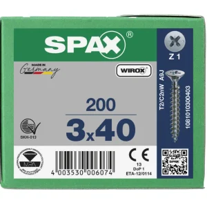 Spax spaanplaatschroeven PZ1 verzinkt 3 x 40 mm voldraad 200 stuks Express Levering