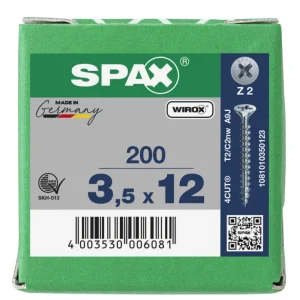 Spax spaanplaatschroeven PZ2 verzinkt 3.5 x 12 mm voldraad 200 stuks Veilige Betaling