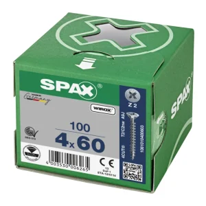 Spax spaanplaatschroeven PZ2 verzinkt 4 x 60 mm voldraad 100 stuks Fabrieksprijs