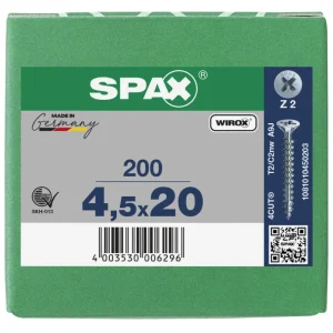 Laatste Versie Spax spaanplaatschroeven PZ2 verzinkt 4.5 x 20 mm voldraad 200 stuks