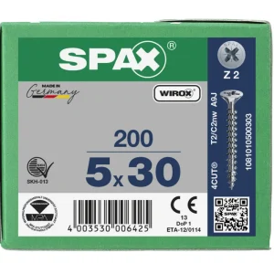 Spax spaanplaatschroeven PZ2 verzinkt 5 x 30 mm voldraad 200 stuks Shop Nu