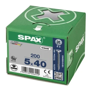 Spax spaanplaatschroeven PZ2 verzinkt 5 x 40 mm voldraad 200 stuks Rechtstreeks Van De Fabrikant