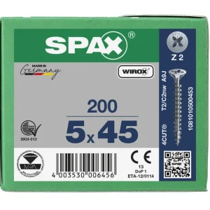 Spax spaanplaatschroeven PZ2 verzinkt 5 x 45 mm voldraad 200 stuks Bestseller