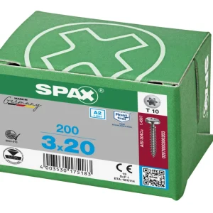 Spax spaanplaatschroeven T-STAR cilinderkop RVS A2 voldraad Fabrieksprijs