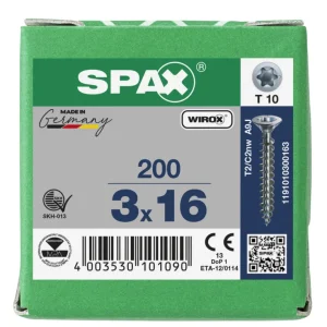 Spax spaanplaatschroeven T10 verzinkt 3 x 16 mm voldraad 200 stuks Hete Deal
