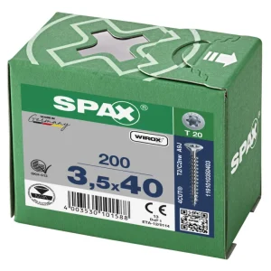 Spax spaanplaatschroeven T20 verzinkt 3.5 x 40 mm voldraad 200 stuks Nieuw