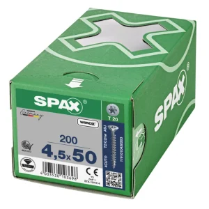 Op = Op Spax spaanplaatschroeven T20 verzinkt 4.5 x 50 mm voldraad 200 stuks