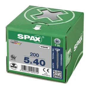 Spax spaanplaatschroeven T20 verzinkt 5 x 40 mm voldraad 200 stuks Premium