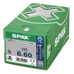 Koop Vandaag Spax spaanplaatschroeven T20 verzinkt 6 x 60 mm voldraad 100 stuks