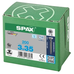 Spax spaanplaatschroeven T10 RVS A2 3 x 35 mm voldraad 200 stuks Koop Vandaag