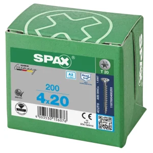 Spax spaanplaatschroeven T20 RVS A2 4 x 20 mm voldraad 200 stuks Rechtstreeks Van De Fabrikant
