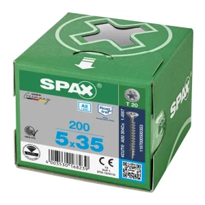 Spax spaanplaatschroeven T20 RVS A2 5 x 35 mm voldraad 200 stuks Shop Nu