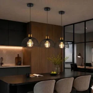Bestel Nu Hanglamp Grid & Globe – 1-Lichts – Mat Zwart & Goud