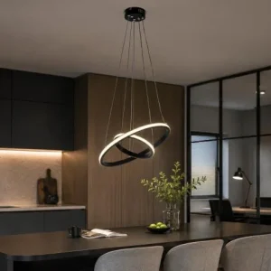 Nieuw LED Hanglamp Dubbele Ring 58W Zwart