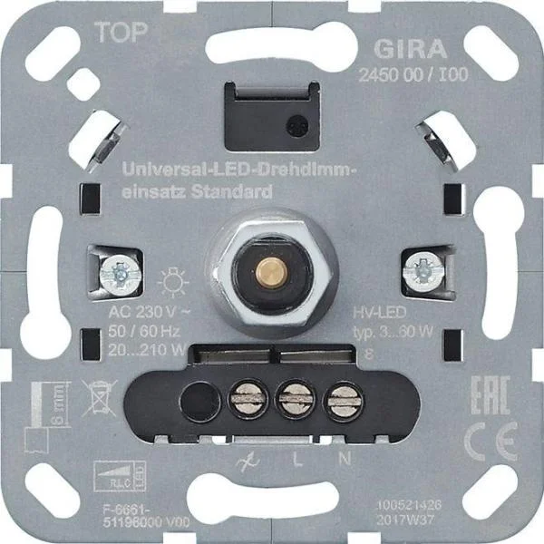 Gira Universeel LED/Gloeilamp Draai dimmer (S3000) Nieuw