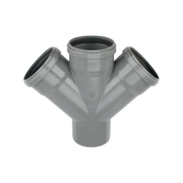 Direct Beschikbaar Wavin PVC T-Stuk 45° 3 x Mof – 1 x Spie 125 mm Manchet SN4