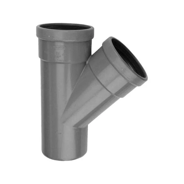 Wavin PVC T-Stuk 45° 2 x Mof – 1 x Spie 200 mm Manchet SN4 Laatste Versie