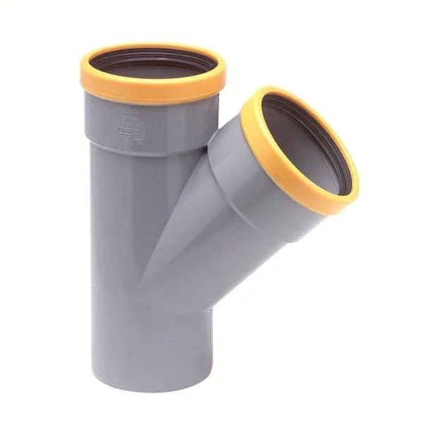 Wavin PVC T-Stuk 45° Spie-Mof 125 mm Manchet SN8 Gecertificeerd