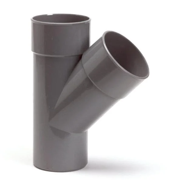 Op = Op Nicoll PVC T-Stuk 45° 2 x Mof – 1 x Spie 50 mm Lijm Grijs