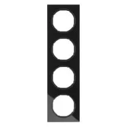 Berker 10142216 R.3 Afdekraam 4-voudig Zwart Glas Flitsaanbieding