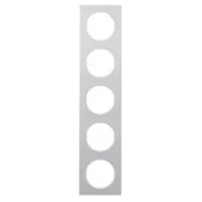 Beperkte Voorraad Berker 10152274 R.3 Afdekraam 5-voudig Aluminium met Polarwitte sokkel