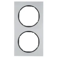 Veilige Betaling Berker 10122284 R.3 Afdekraam 2-voudig Aluminium met Zwarte sokkel