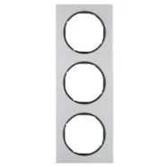 Berker 10132284 R.3 Afdekraam 3-voudig Aluminium met Zwarte sokkel Hoge Kwaliteit