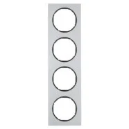 Berker 10142284 R.3 Afdekraam 4-voudig Aluminium met Zwarte sokkel Gereduceerde Prijs
