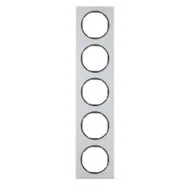 Tijdelijk Beschikbaar Berker 10152284 R.3 Afdekraam 5-voudig Aluminium met Zwarte sokkel