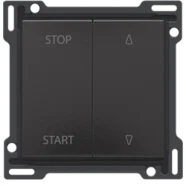 Snelle Levering Niko 200-65905 afwerkingsset voor tweevoudige rolluikschakelaar, Bakelite piano black coated