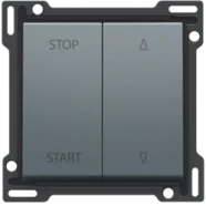 Weekendaanbieding Niko 220-65905 afwerkingsset voor tweevoudige rolluikschakelaar, Alu grey coated