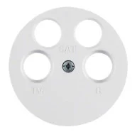 Berker 14842089 R.1/R.3 Centraalplaat antenne 4x uitsparing (Ankaro) Polarwit Glanzend Betrouwbaar