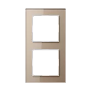 Fabrieksprijs Jung AC 582 GL CH A Creation Glazen afdekraam 2-voudig Champagne