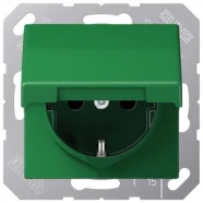 Fabrieksprijs Jung AS 1520 NBFKIKL GN Wandcontactdoos met beschermingscontact en verhoogde aanrakingveiligheid 16A 250V met klapdeksel Groen (slagvast)