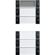 Favoriet Gira 2145005 Systeem 55 Wippenset 5-voudig Plus (2+3) met tekstkader Zwart mat