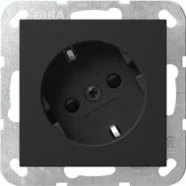 Snelle Levering Gira 4418005 Systeem 55 Wandcontactdoos met randaarde 16A 250V met 30° gedraaid basiselement en verhoogde aanraakbeveiliging (Safety Plus) Zonder bevestigingsklauwen Zwart mat