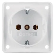 Berker 941852502 Compact Integro Flow Wandcontactdoos met randaarde en schroefliftklemmen polarwit Populair