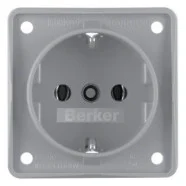 Berker 941852506 Compact Integro Flow Wandcontactdoos met randaarde en schroefliftklemmen Grijs Goedkoop