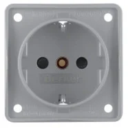 Berker 941952506 Compact Integro Flow Wandcontactdoos met randaarde, verhoogde aanraakbeveiliging en schroefliftklemmen Grijs Aanbieding